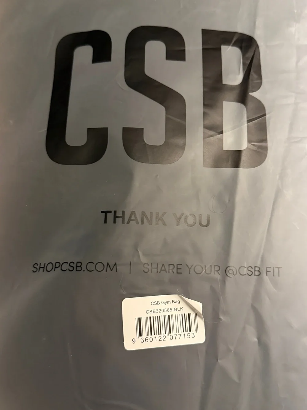 CSB Gym Bag Black Large Duffel Travel Workout Bag NEW with Tags